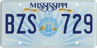 MS license plate BZS729