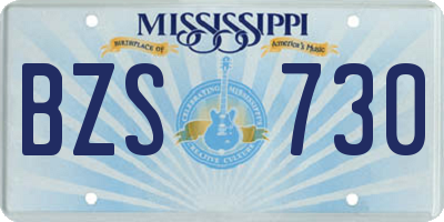 MS license plate BZS730
