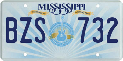 MS license plate BZS732