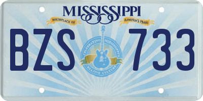 MS license plate BZS733