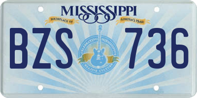 MS license plate BZS736