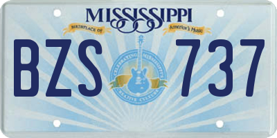 MS license plate BZS737