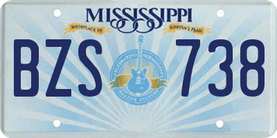 MS license plate BZS738