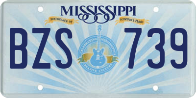 MS license plate BZS739