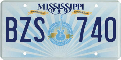 MS license plate BZS740