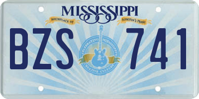 MS license plate BZS741