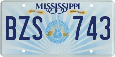 MS license plate BZS743