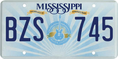 MS license plate BZS745