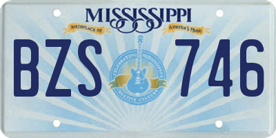 MS license plate BZS746