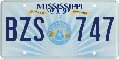 MS license plate BZS747