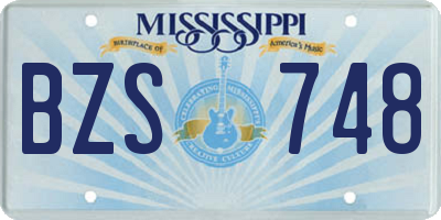 MS license plate BZS748