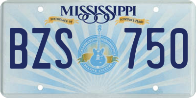 MS license plate BZS750