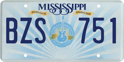 MS license plate BZS751