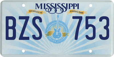 MS license plate BZS753