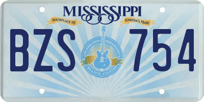 MS license plate BZS754