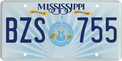 MS license plate BZS755