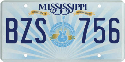 MS license plate BZS756
