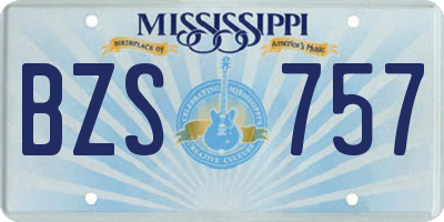 MS license plate BZS757