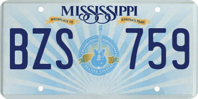 MS license plate BZS759
