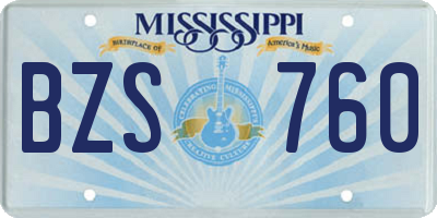 MS license plate BZS760