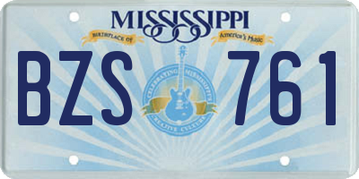 MS license plate BZS761