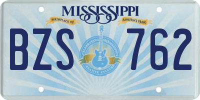 MS license plate BZS762