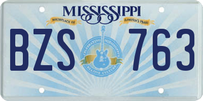 MS license plate BZS763