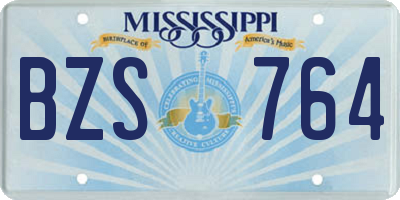 MS license plate BZS764