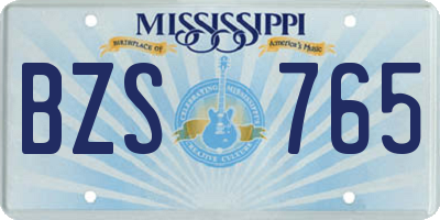 MS license plate BZS765