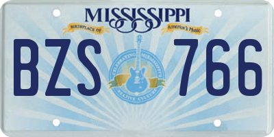 MS license plate BZS766