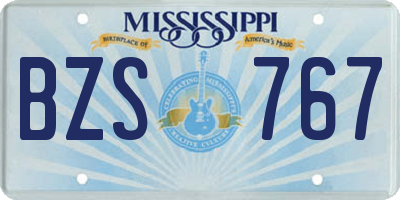 MS license plate BZS767