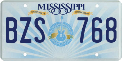 MS license plate BZS768