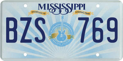 MS license plate BZS769