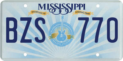 MS license plate BZS770