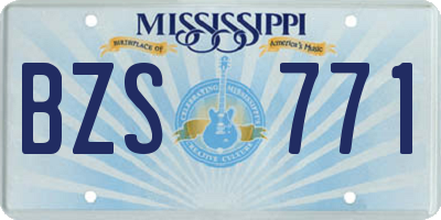 MS license plate BZS771