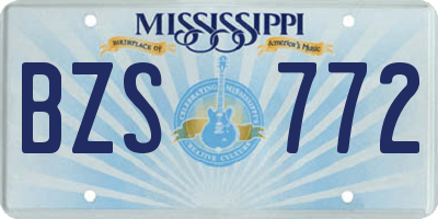 MS license plate BZS772