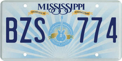 MS license plate BZS774