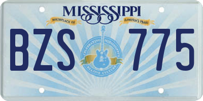 MS license plate BZS775
