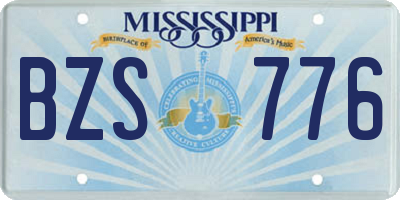 MS license plate BZS776