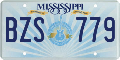 MS license plate BZS779