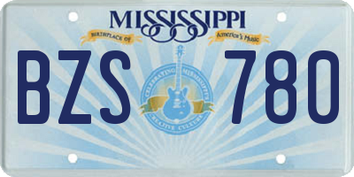 MS license plate BZS780