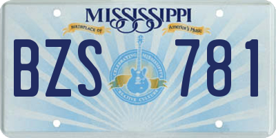 MS license plate BZS781