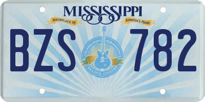 MS license plate BZS782