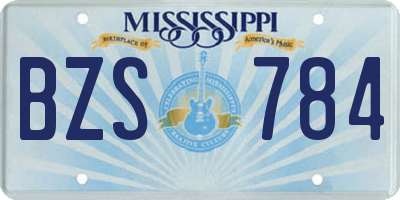 MS license plate BZS784