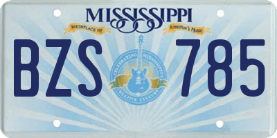 MS license plate BZS785