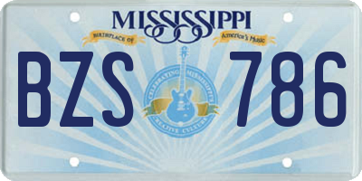 MS license plate BZS786