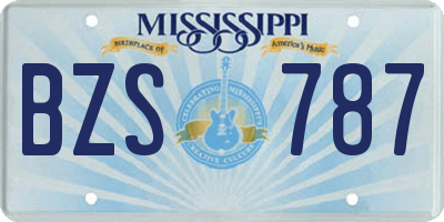 MS license plate BZS787