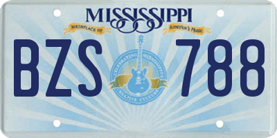 MS license plate BZS788
