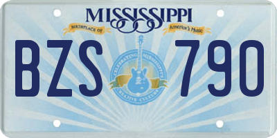 MS license plate BZS790