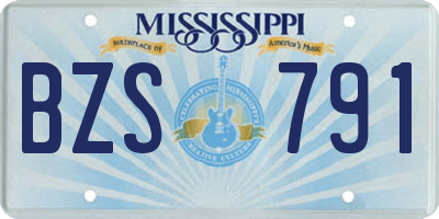 MS license plate BZS791